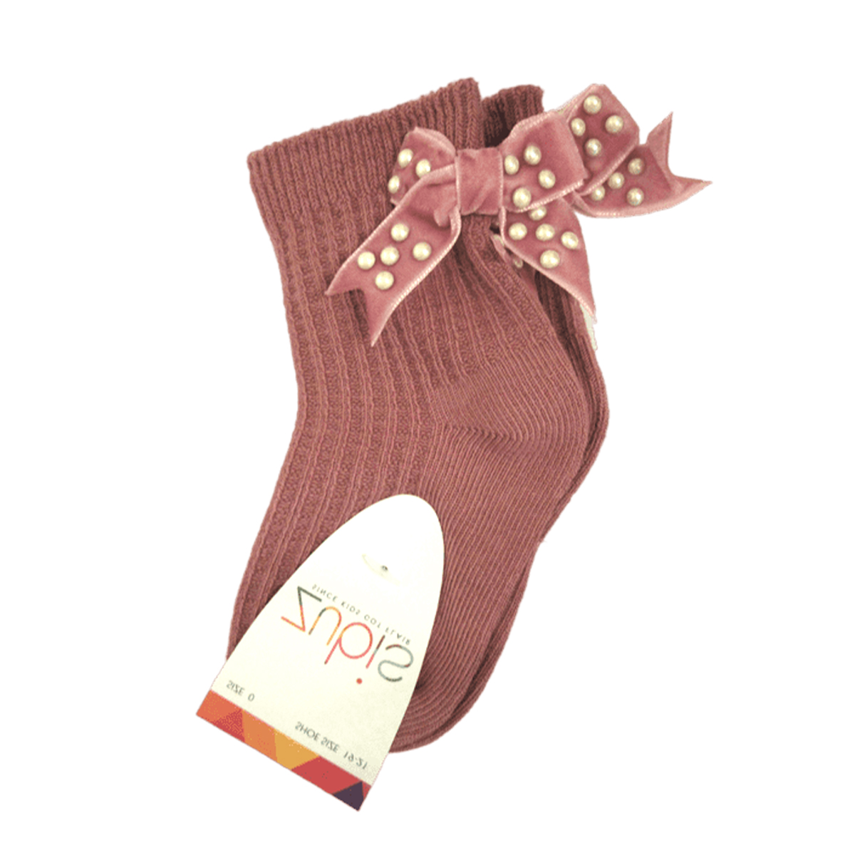 גרב חגיגית עם סרט פנינים